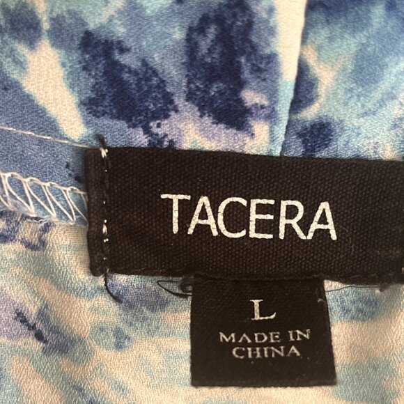 Tacera large ladies sleeveless blouse. Mixture of blues. - Picture 5 of 5